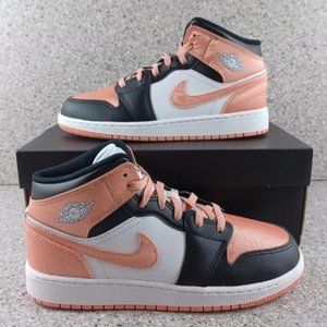 Nike Air Jordan 1 Mid Light Madder Root Sneakers - 6.5 Youth & 7 Youth S…